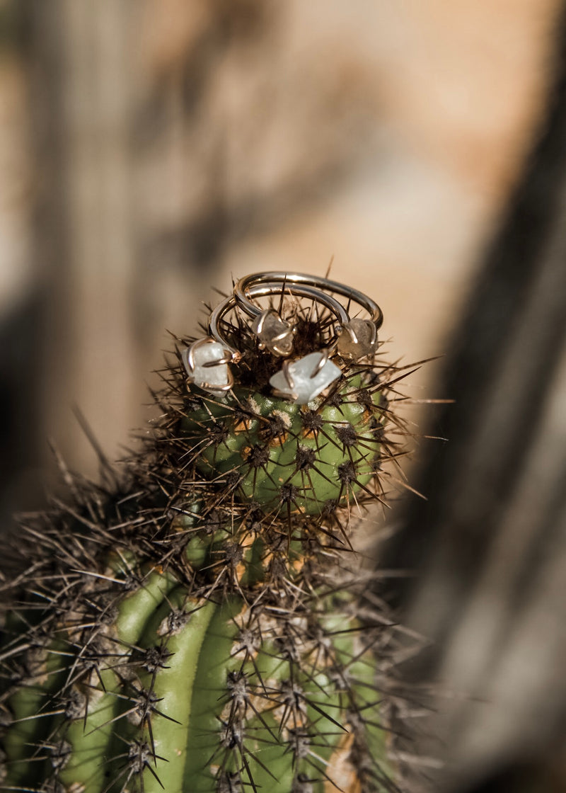 2 Stone Cuff Ring - The Pretty Eclectic