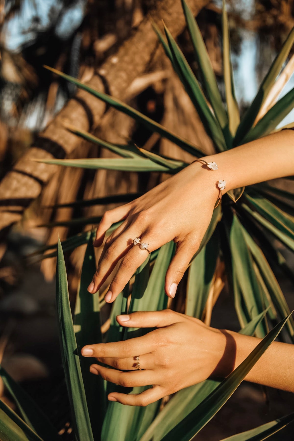 2 Stone Cuff Ring - The Pretty Eclectic