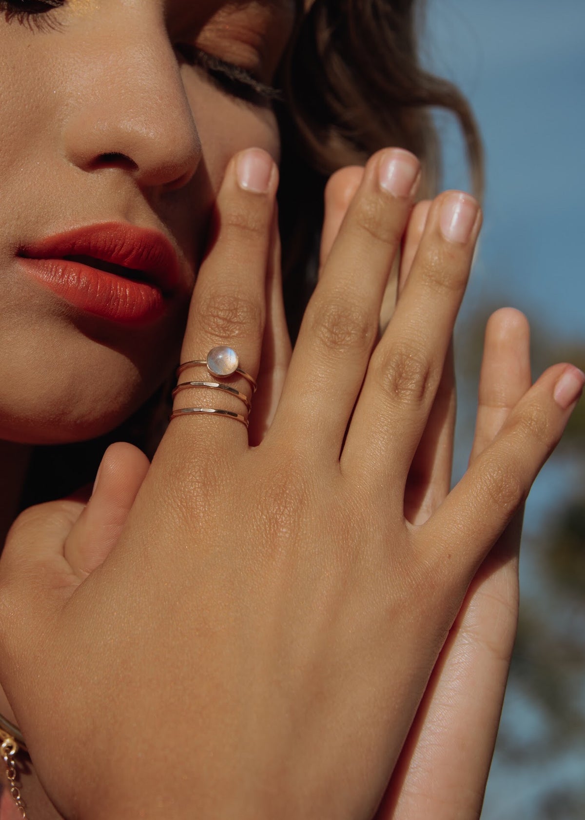 Rainbow Moonstone Ring - PREORDER* - The Pretty Eclectic