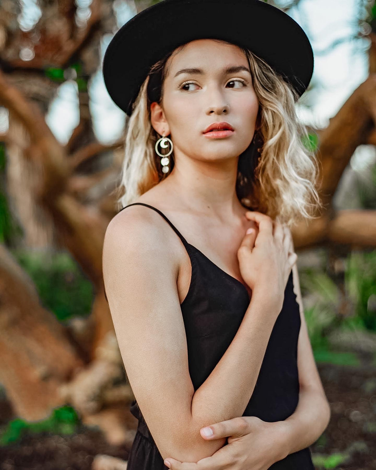 Circle The Moon & Sea Earrings