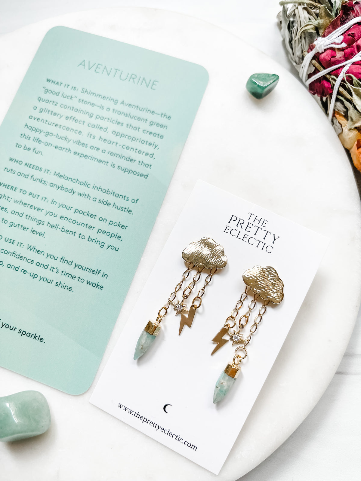 Electric Storm Cloud - Aventurine Earrings
