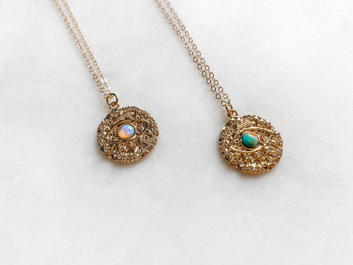 Evil Eye Gemstone Necklace