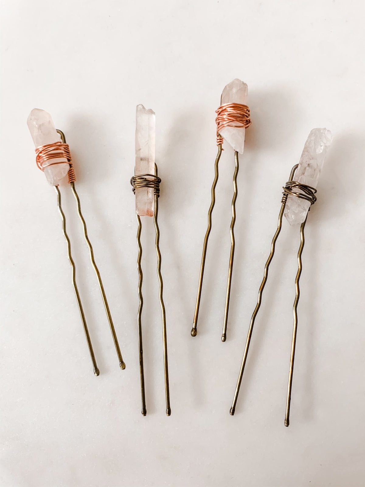 Rose Quartz Hair Pin Set - The Pretty Eclectic