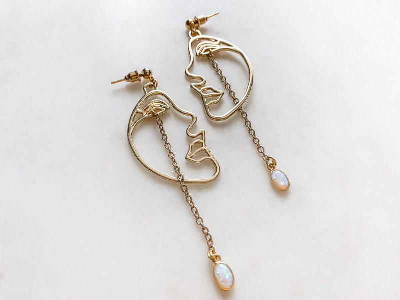 Crying Eyes - Abstract Face Earrings - The Pretty Eclectic