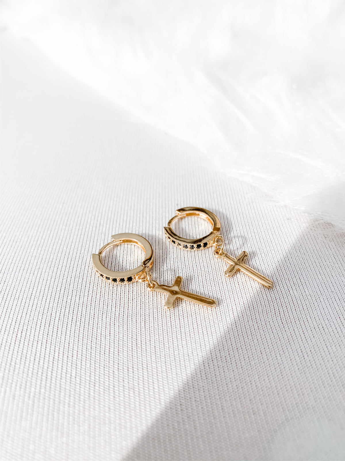 Onyx Cross Earrings - The Pretty Eclectic