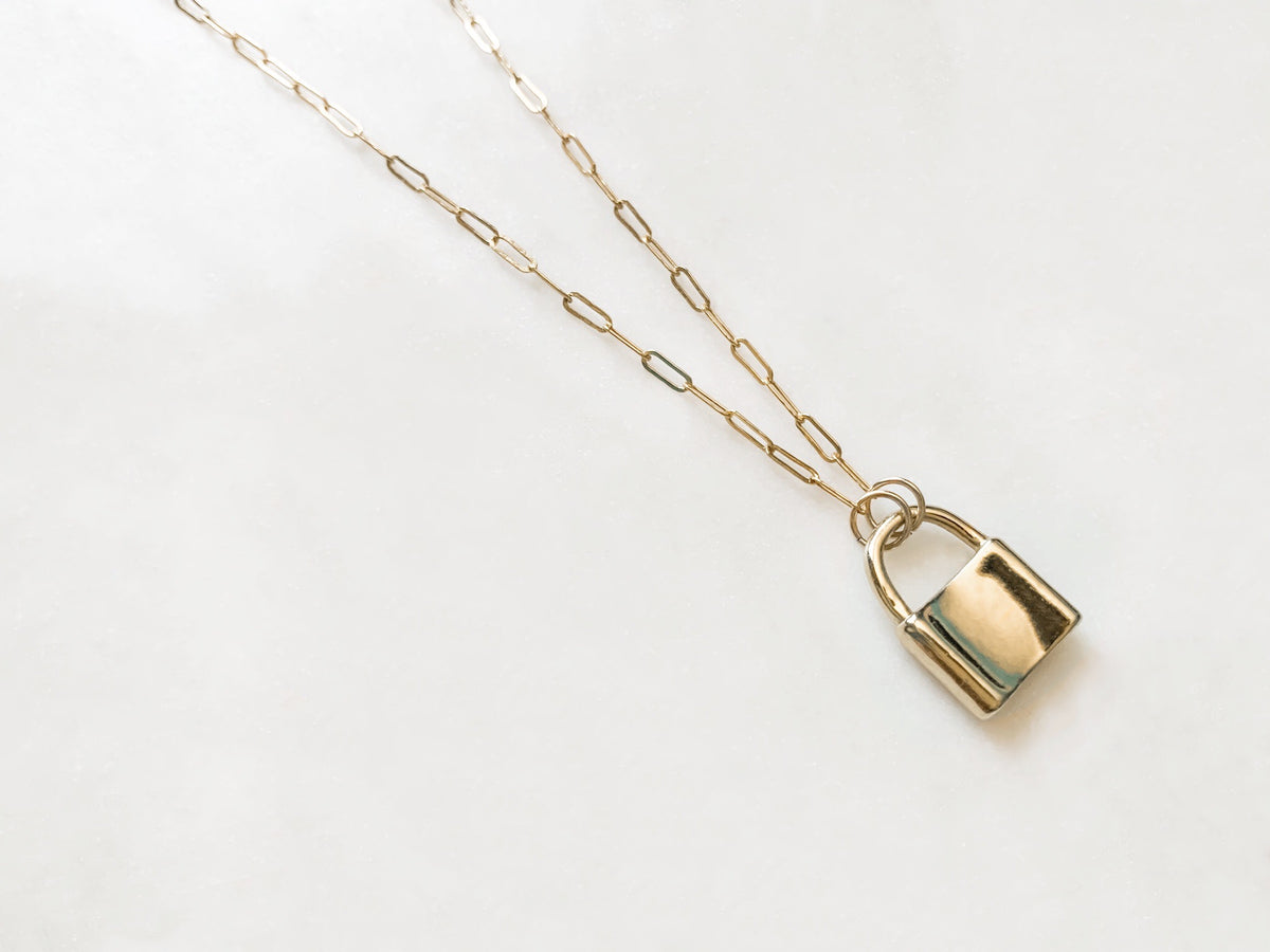 Mini Paperclip and Lock Necklace - The Pretty Eclectic