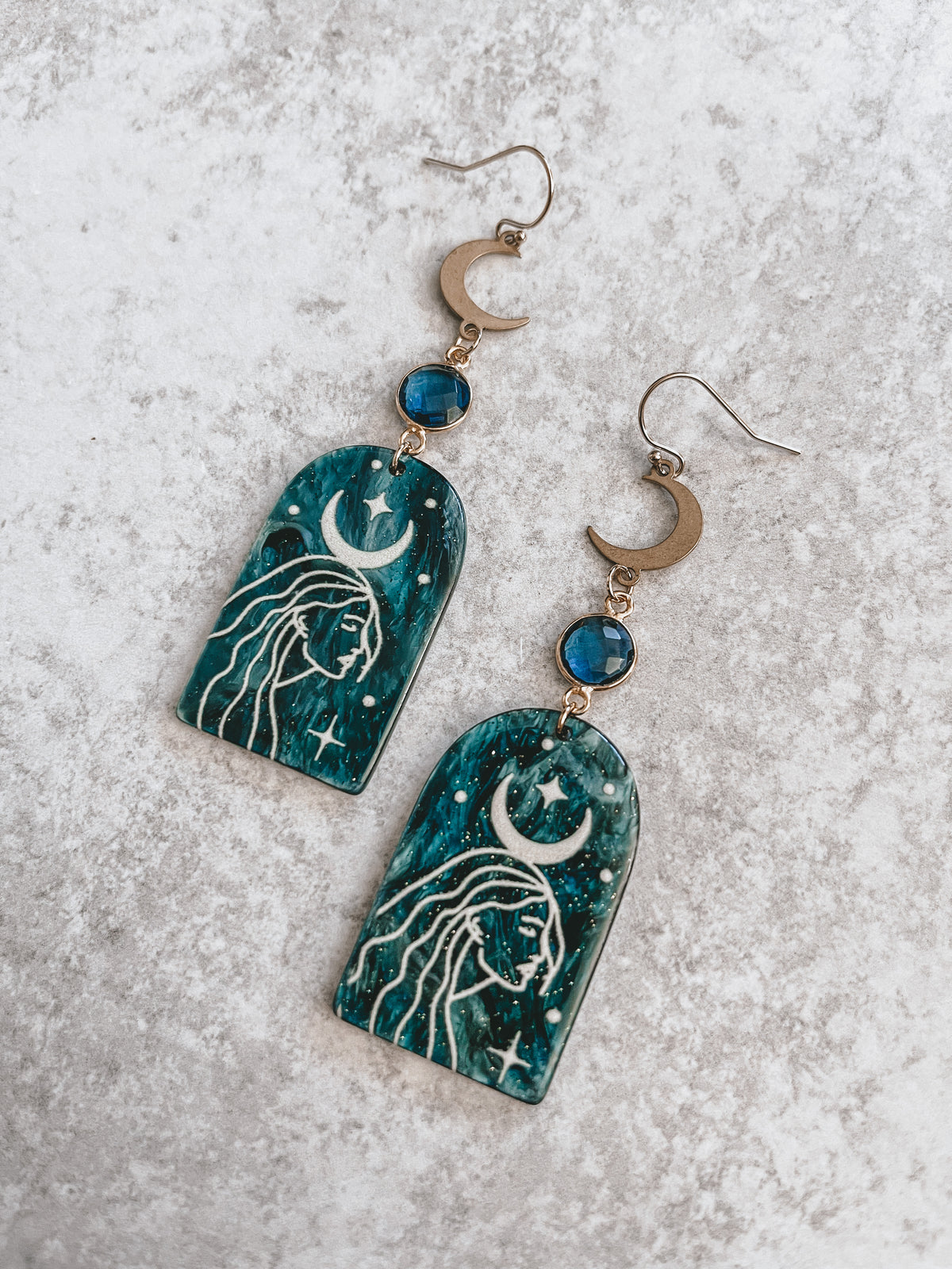 Moon Goddess Iolite Earrings