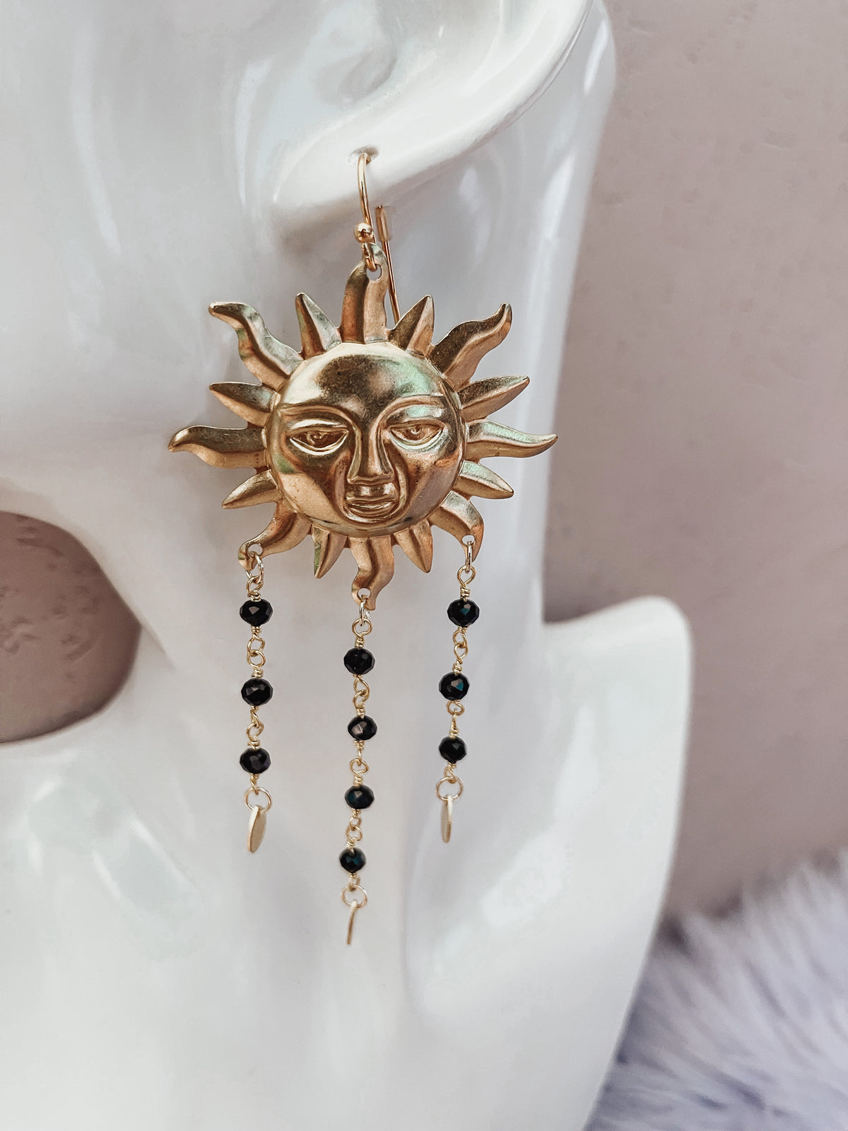 Onyx Sun Earrings