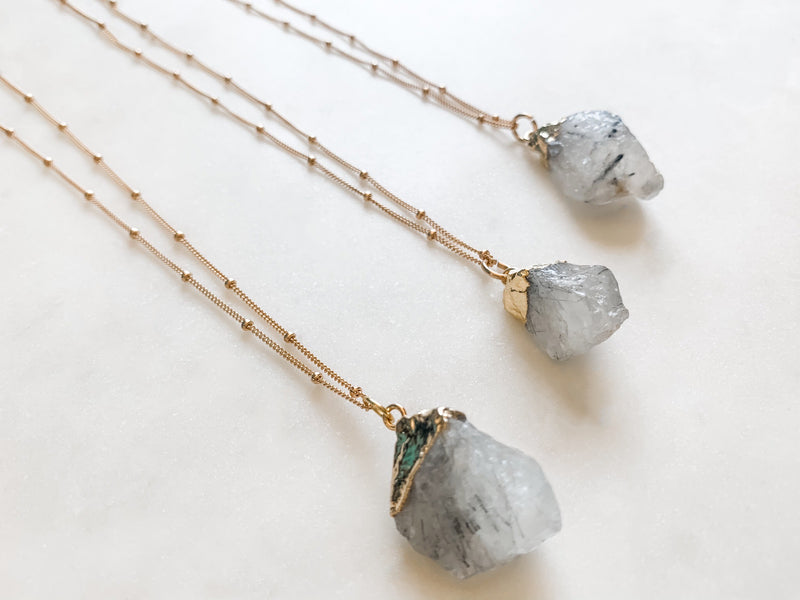 Rutilated Quartz Necklace - The Pretty Eclectic