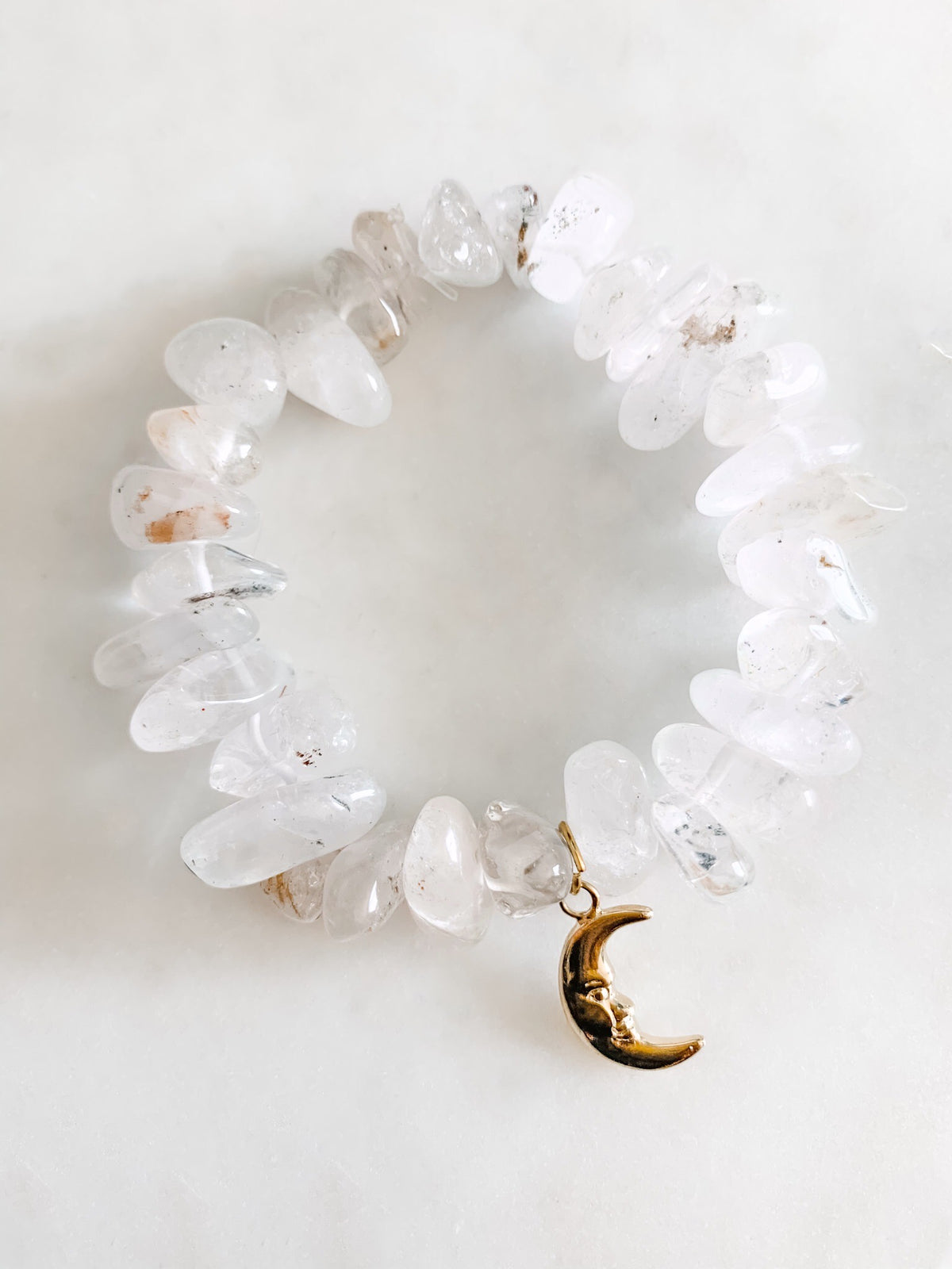 Quartz Crystal Moon Bracelet - The Pretty Eclectic