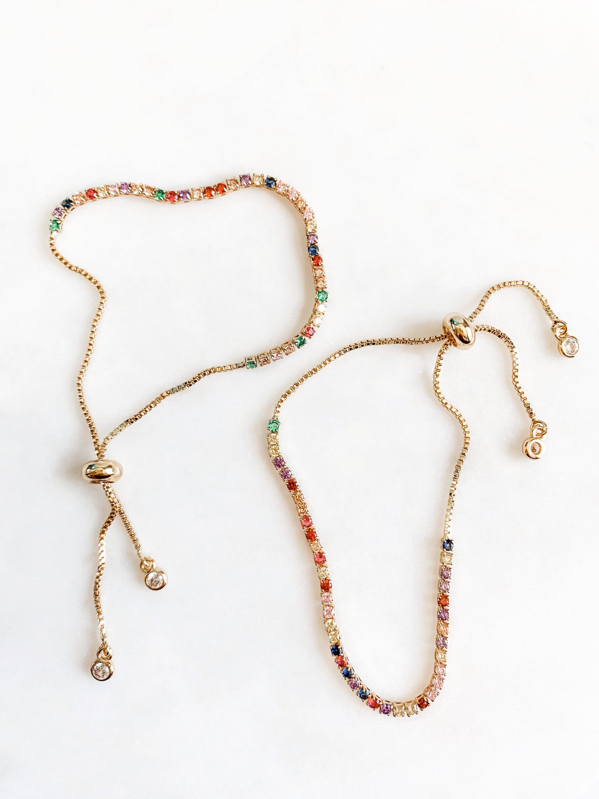 Rainbow Pave Bolo Bracelet