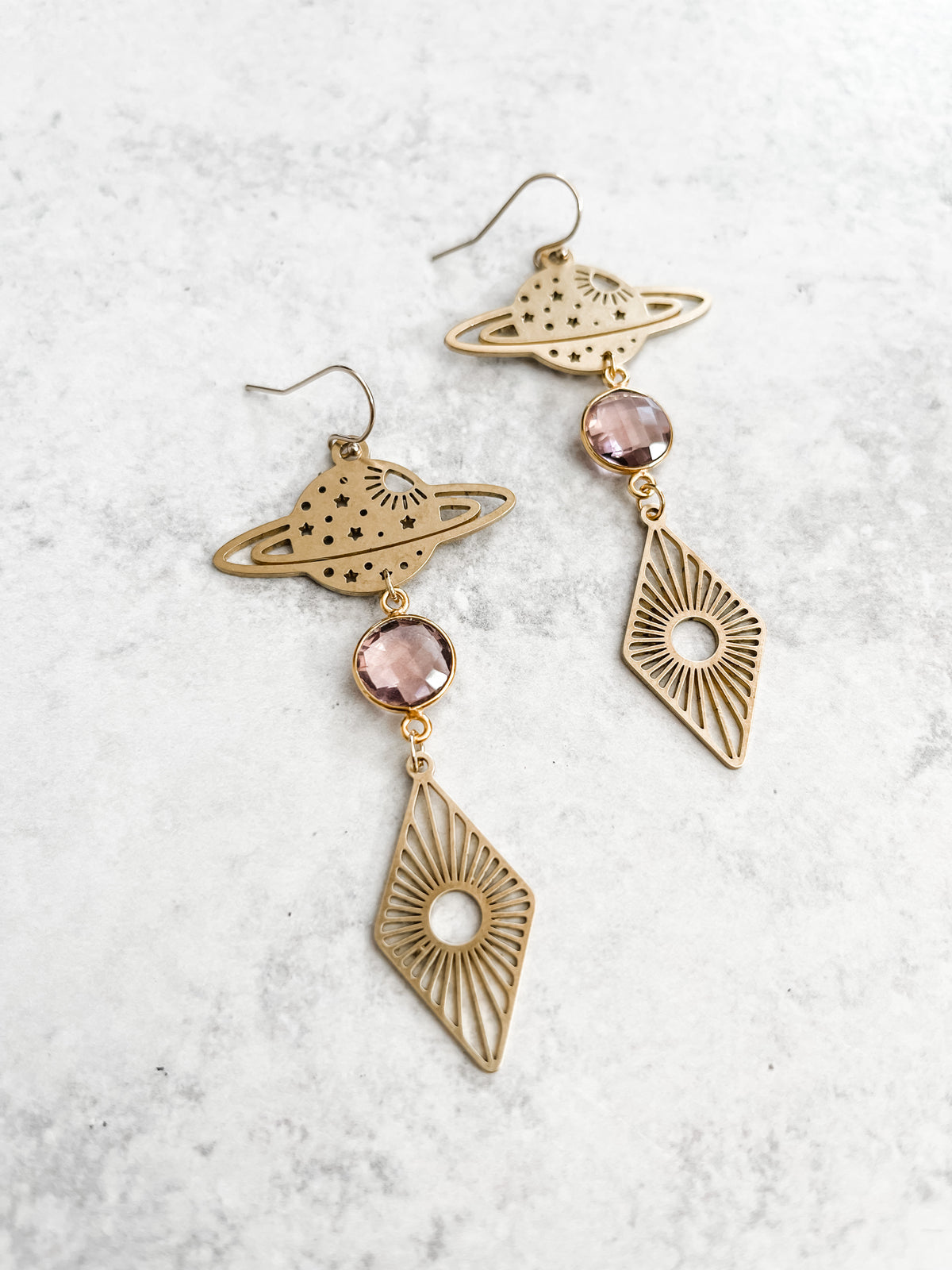 Saturn Morganite Earrings