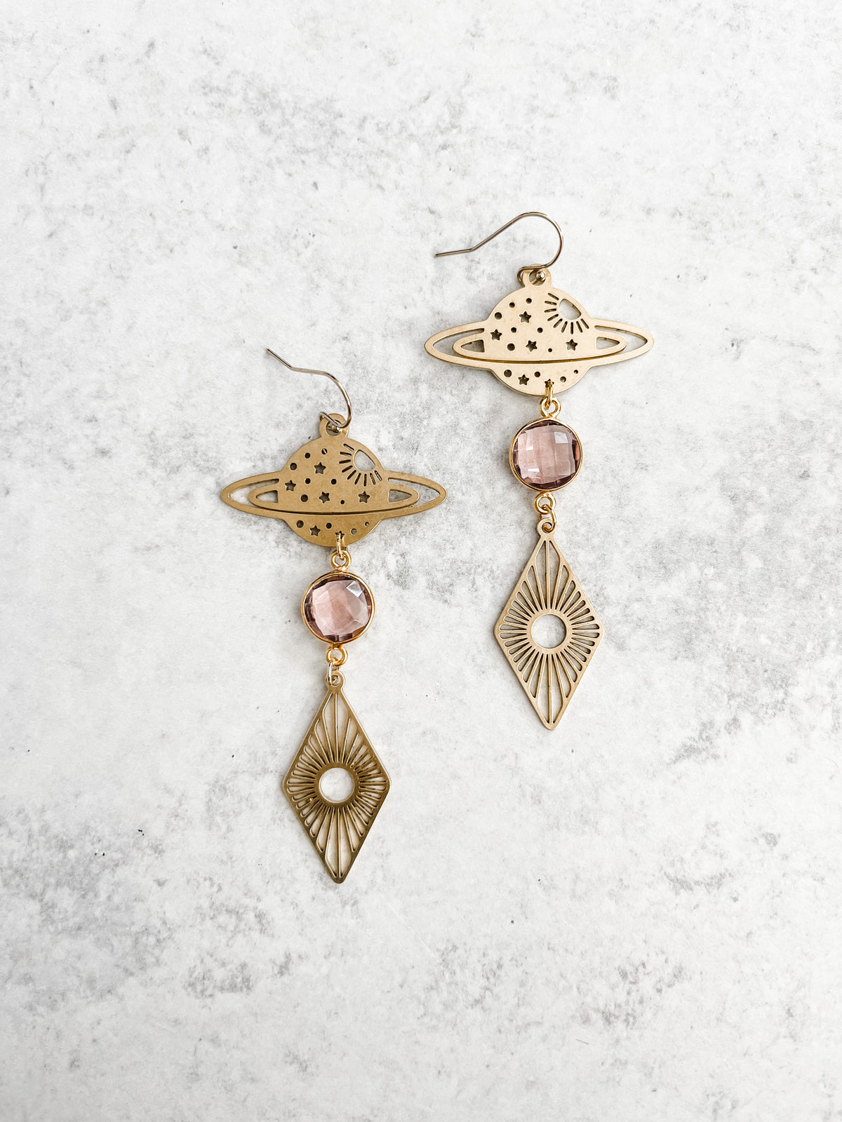 Saturn Morganite Earrings