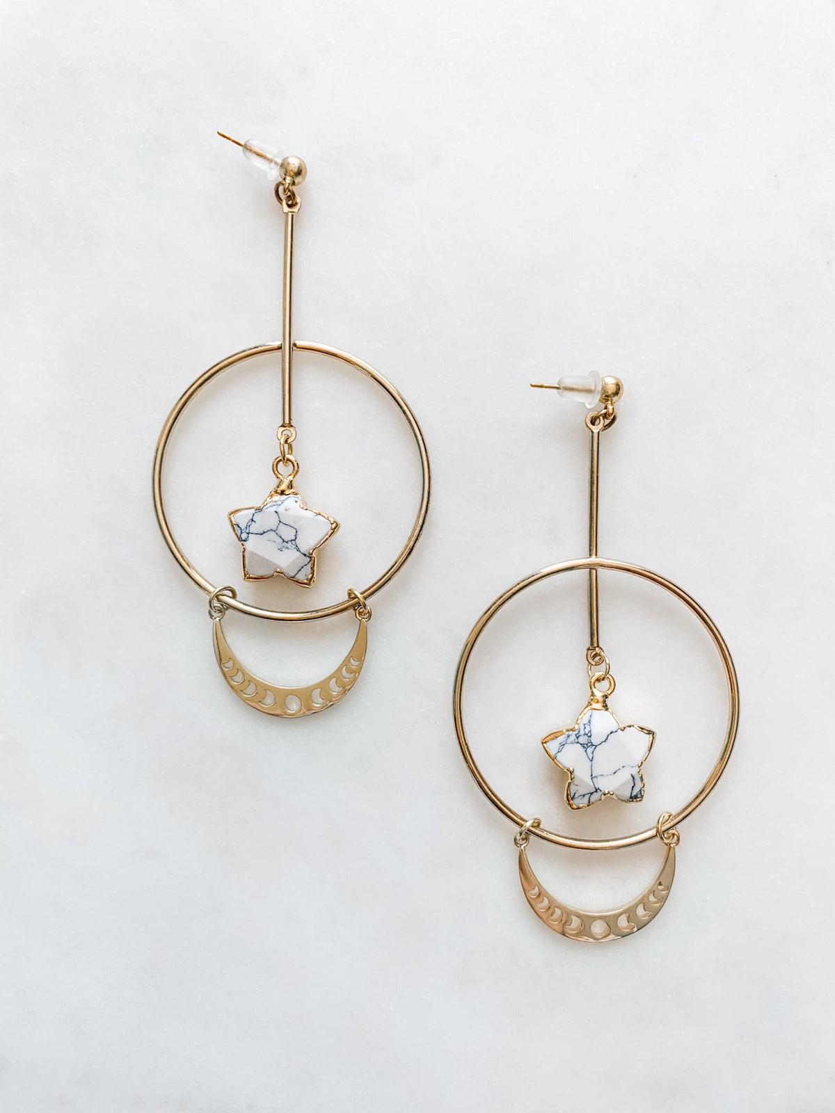 Star and Moon Phase Earrings - The Pretty Eclectic
