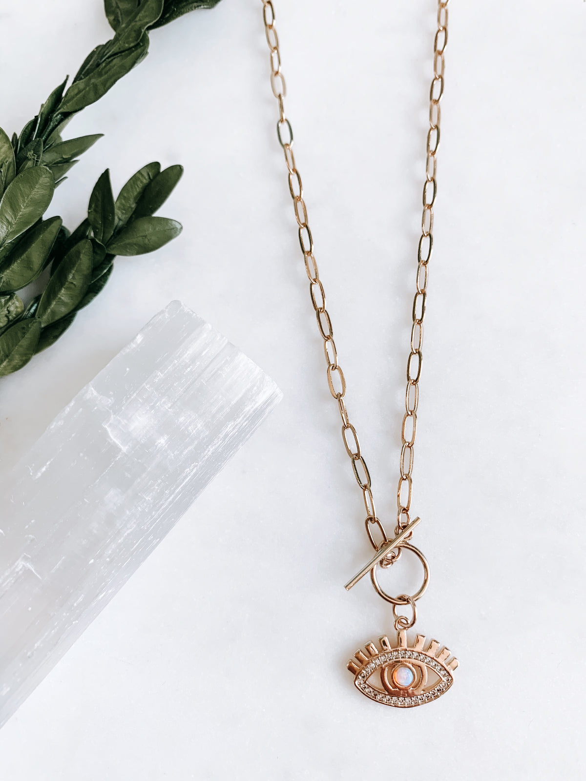 Opal Eye Toggle Necklace