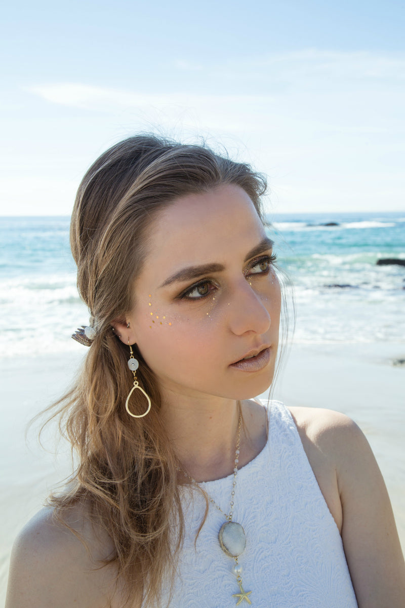 Quartz Druzy and Starfish Necklace - The Pretty Eclectic