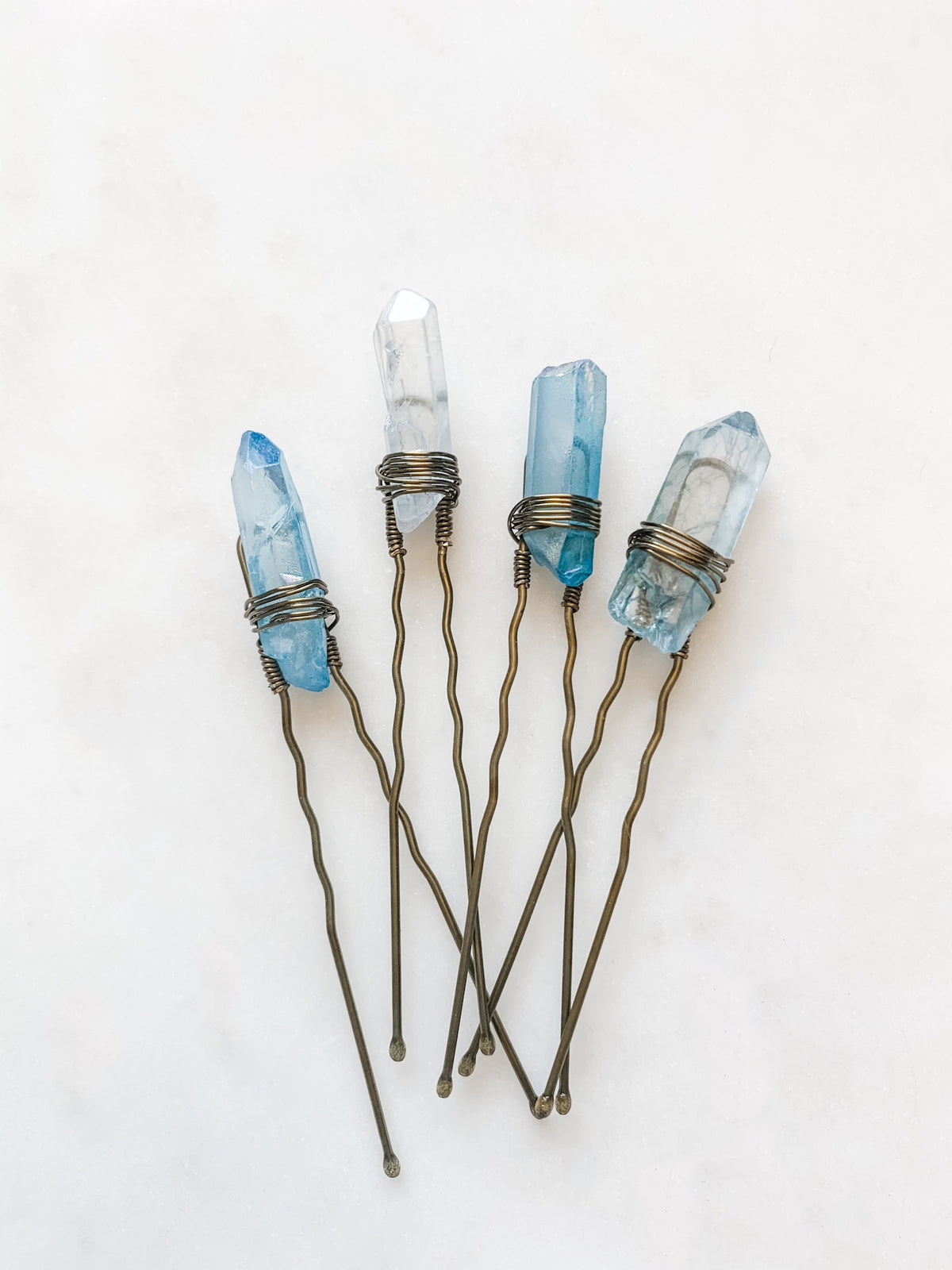 Shades of Blue Quartz Pin Set - The Pretty Eclectic