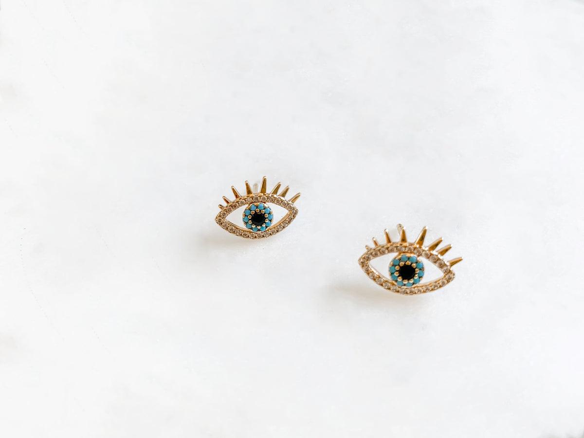 Turquoise Evil Eye Studs