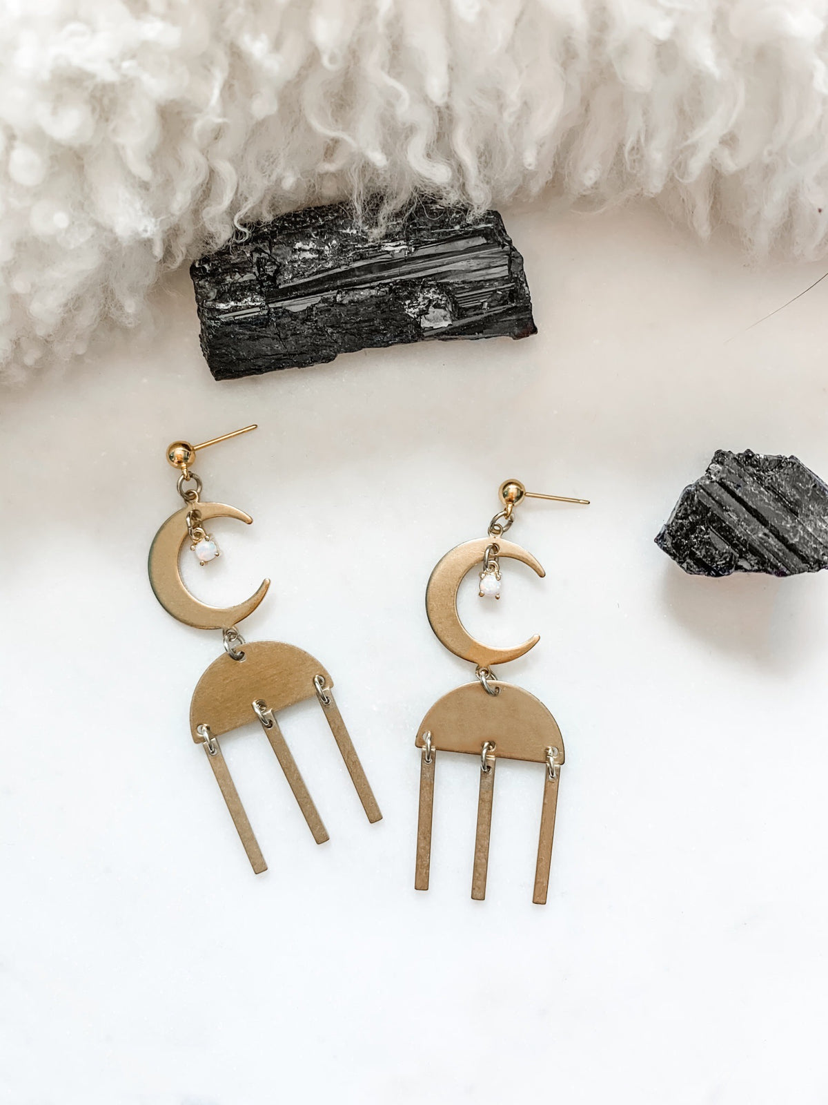 Harvest Moon - Opal Earrings - The Pretty Eclectic