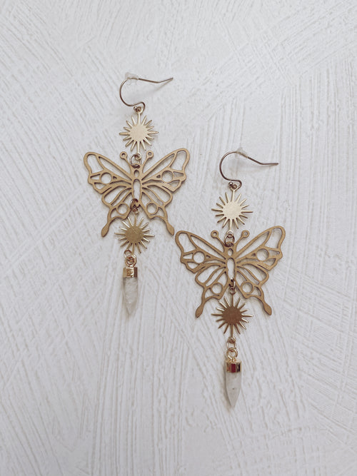 Butterfly Moonstone Earrings