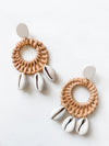 Cowrie Shell Rattan Earrings - The Pretty Eclectic