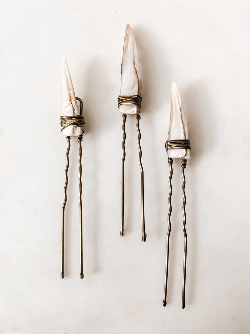 Pearl Shell Hair Pin Set - The Pretty Eclectic