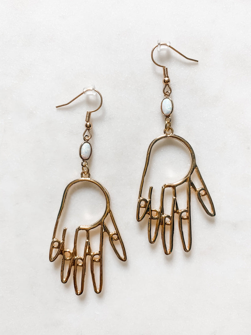 Palmistry Opal Earrings - The Pretty Eclectic