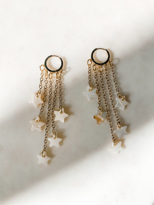 Astra - Celestial Pearl Drop Earrings - The Pretty Eclectic
