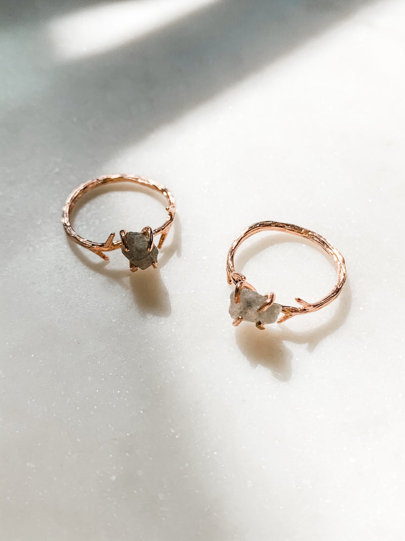 Rosaline - Rose Gold Twig Ring - The Pretty Eclectic