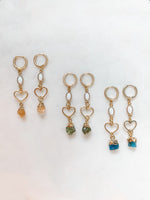 I Heart U - Opal and Stone Earrings - The Pretty Eclectic