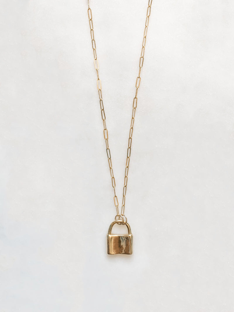 Mini Paperclip and Lock Necklace - The Pretty Eclectic