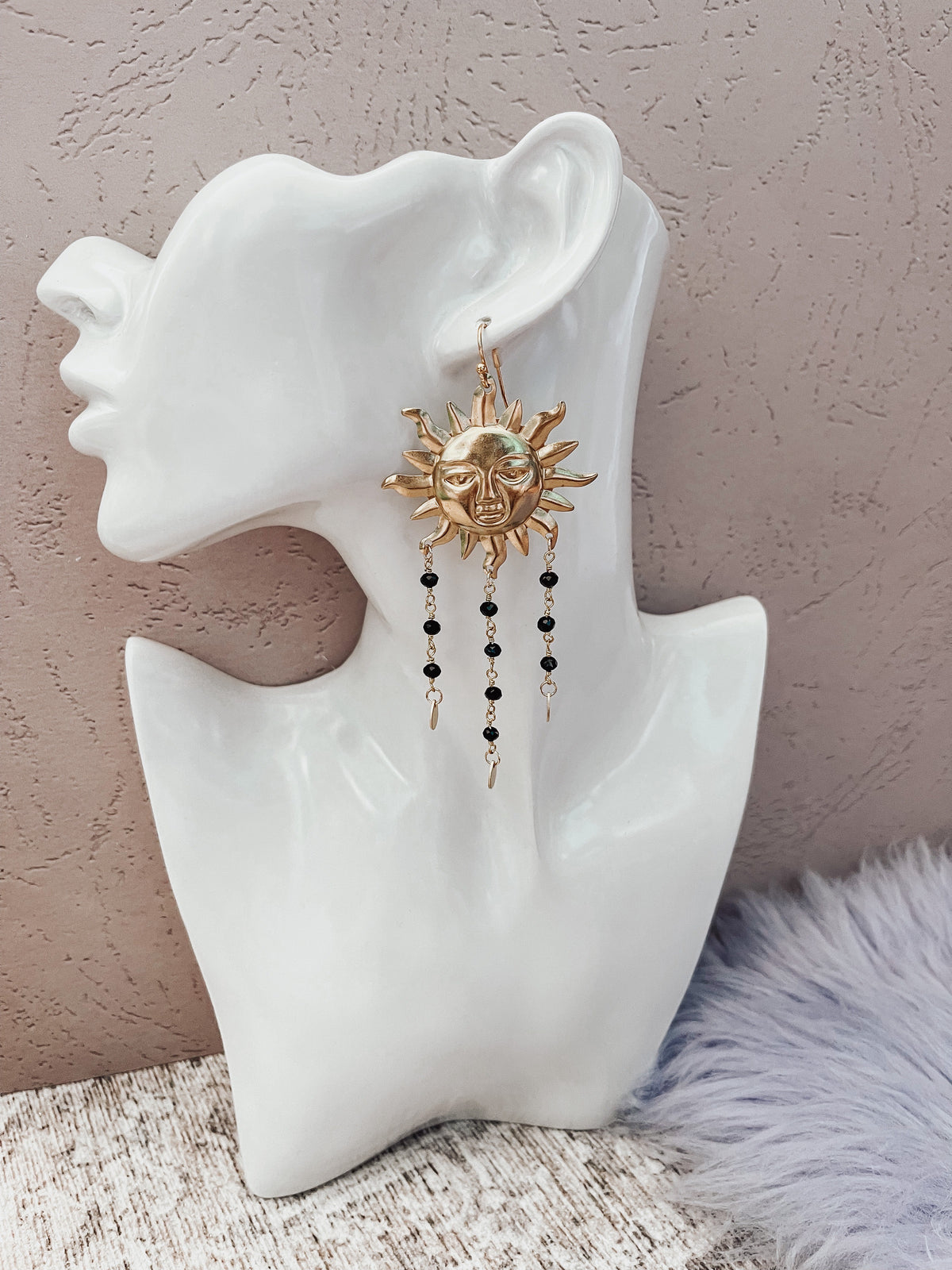 Onyx Sun Earrings