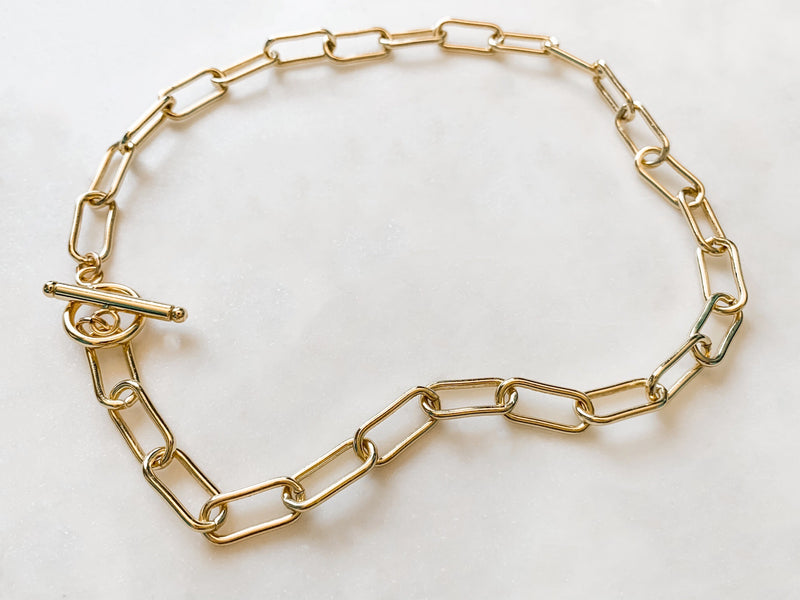 Gold Filled Paperclip Choker - The Pretty Eclectic