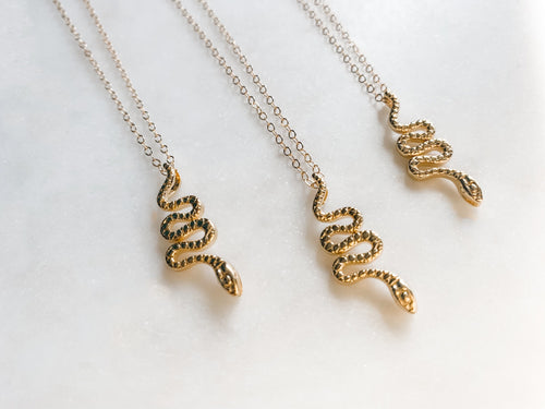 Gold Snake Necklace - The Pretty Eclectic