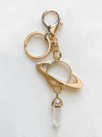 Saturn and Quartz Keychain - The Pretty Eclectic