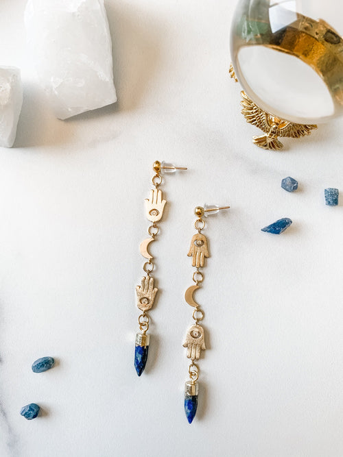 Divinity Earrings - Lapis Lazuli - The Pretty Eclectic