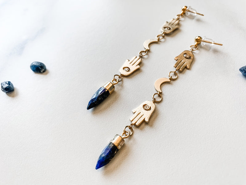 Divinity Earrings - Lapis Lazuli - The Pretty Eclectic