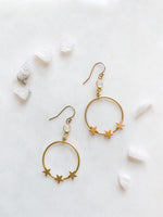 Star Hoop Earrings with Moonstone - The Pretty Eclectic